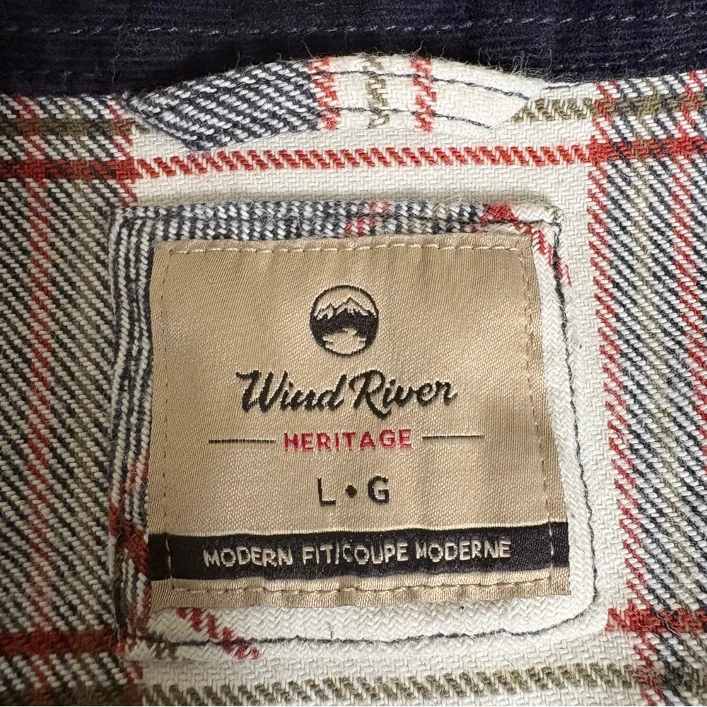 WindRiver, Plaid Button up Shirt in Navy, White & Red, Men’s Sz Large. - Picture 4 of 8